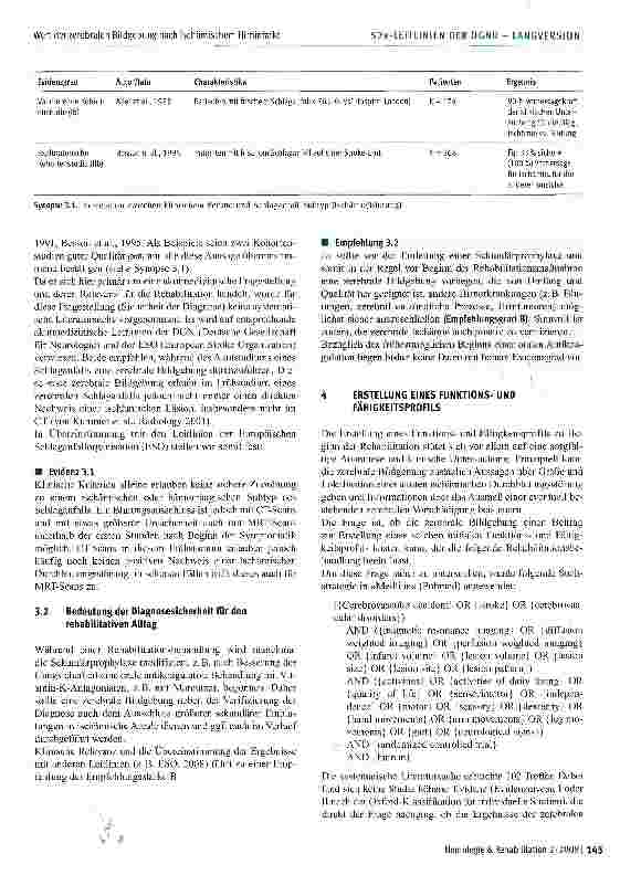 Vorschauseite 3: Wert der zerebralen Bildgebung nach ischämischem Hirninfarkt für die Rehabilitation