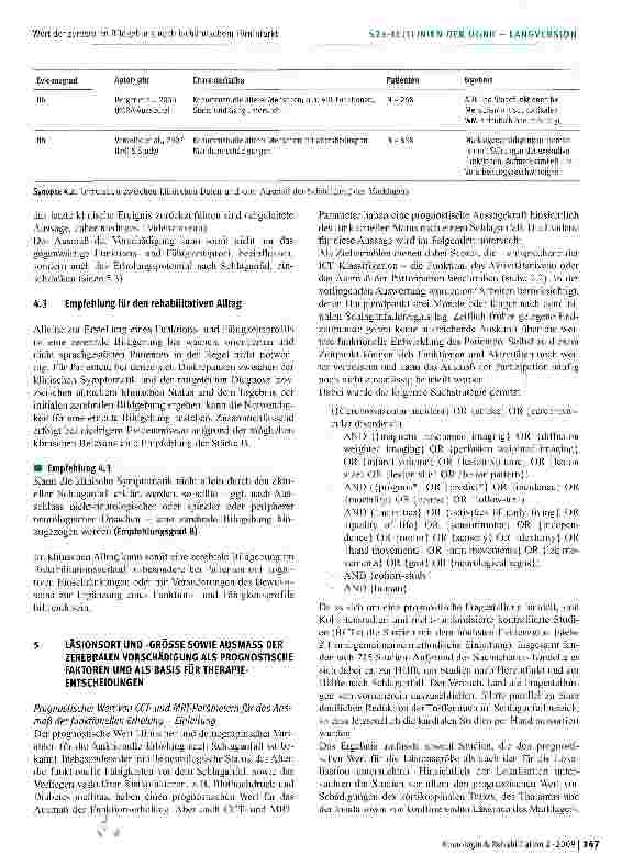 Vorschauseite 5: Wert der zerebralen Bildgebung nach ischämischem Hirninfarkt für die Rehabilitation