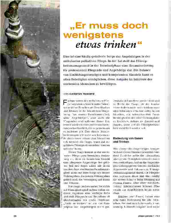 Vorschauseite 1: „Er muss doch wenigstens etwas trinken