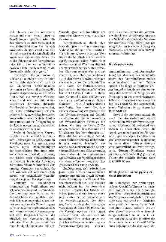 Vorschauseite 2: Amtsenthebung und Entbindung von Kassenvorständen