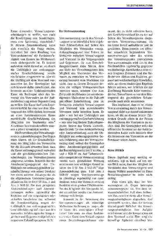 Vorschauseite 3: Amtsenthebung und Entbindung von Kassenvorständen