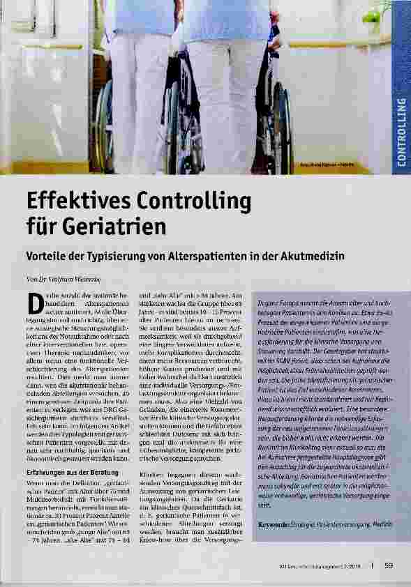 Vorschauseite 1: Effektives Controlling für Geriatrien