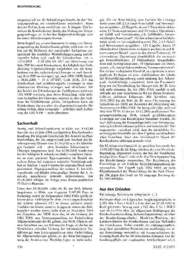 Vorschauseite 2: Keine Vergütung für Krankenhausleistungen außerhalb des Versorgungsauftrags