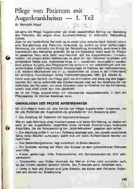 Vorschauseite 1: Pflege von Patienten mit Augenkrankheiten - 1.Teil