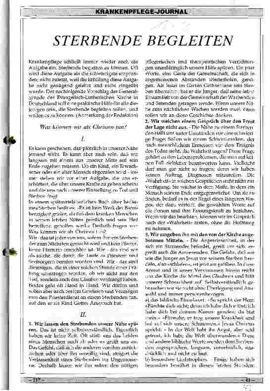 Vorschauseite 1: Sterbende Begleiten
