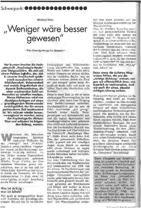 Vorschauseite 1: Weniger wäre besser gewesen Das Grundprinzip des Humors