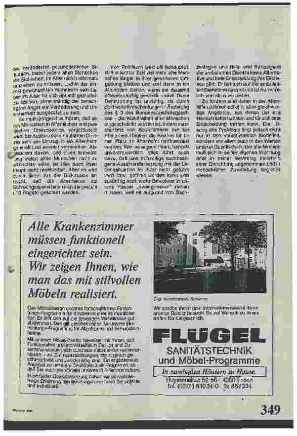 Vorschauseite 5: Altenheime - sind sie noch erforderlich? Oder was muß sich verändern?