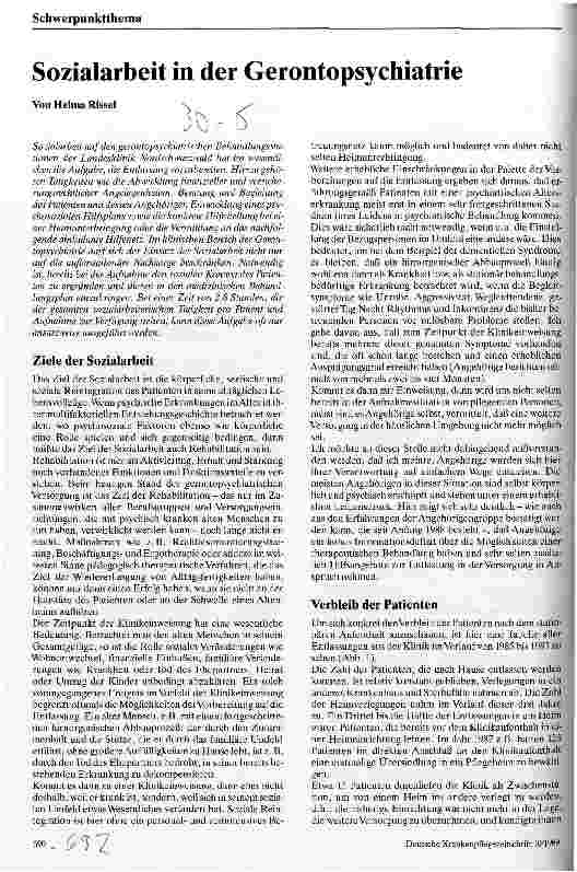 Vorschauseite 1: Sozialarbeit in der Gerontopsychiatrie