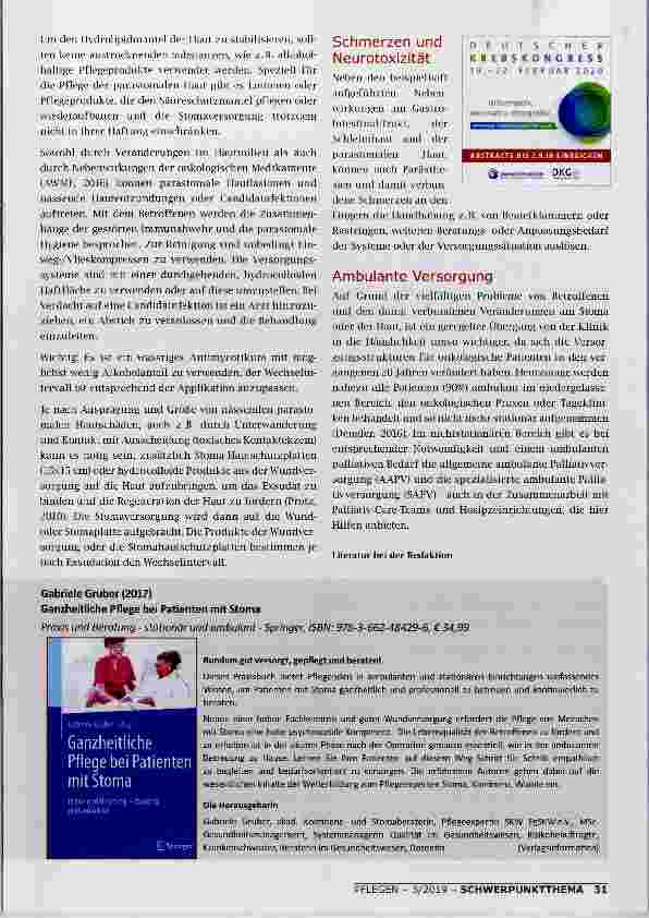 Vorschauseite 5: STOMAPFLEGE, BESONDERS BEI ONKOLOGISCHEN PATIENTEN EINE HERAUSFORDERUNG?