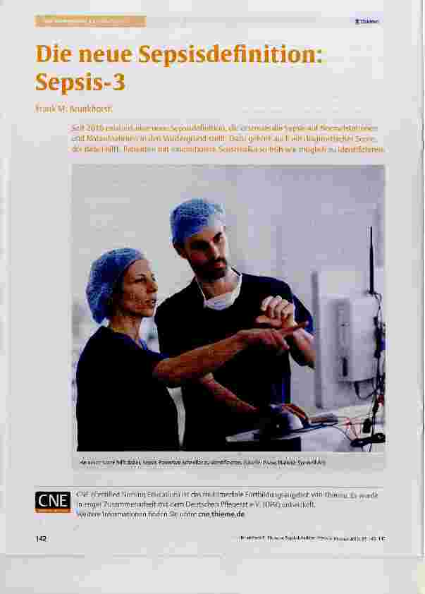 Vorschauseite 1: Die neue Sepsisdefinition: Sepsis-3