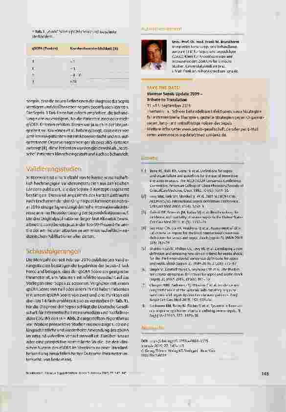 Vorschauseite 4: Die neue Sepsisdefinition: Sepsis-3