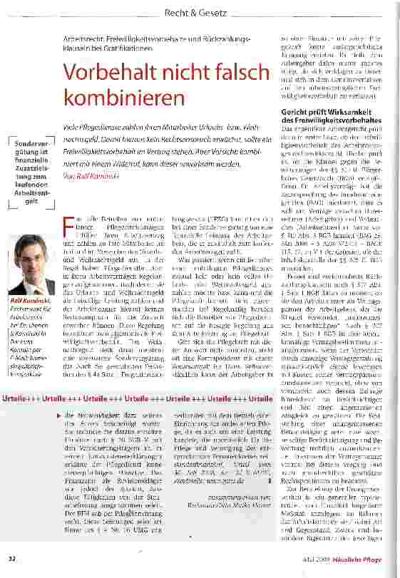Vorschauseite 1: Vorbehalt nicht falsch kombinieren