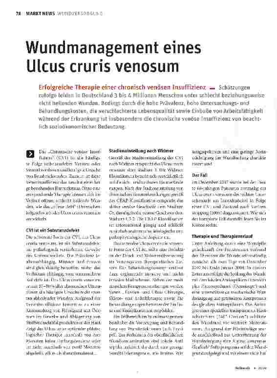 Vorschauseite 1: Wundmanagement eines Ulcus cruris venosum