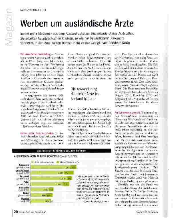 Vorschauseite 1: Werben um ausländische Ärzte