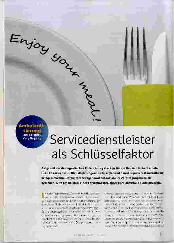 Vorschauseite 1: Servicedienstleister als Schlüsselfaktor