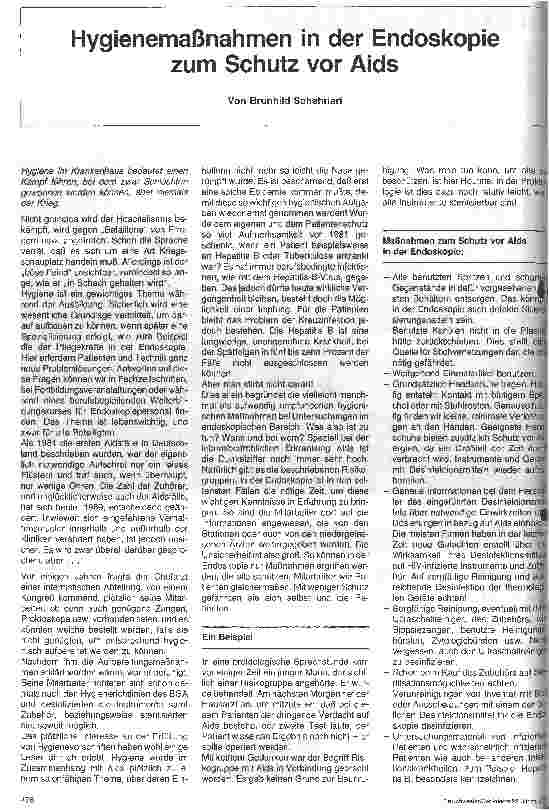 Vorschauseite 1: Hygienemaßnahmen in der Endoskopie zum Schutz vor AIDS