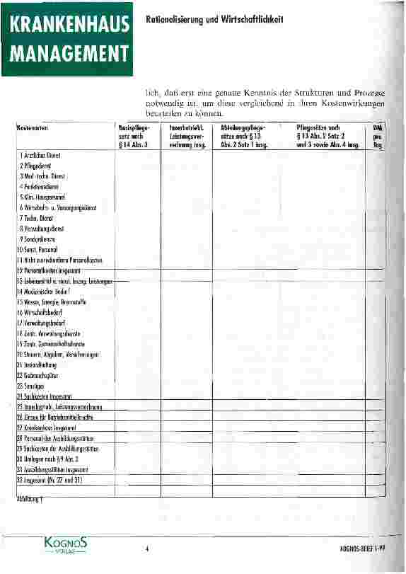 Vorschauseite 2: Betriebsvergleiche im Krankenhaus