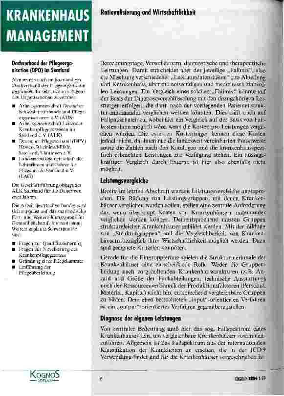 Vorschauseite 4: Betriebsvergleiche im Krankenhaus