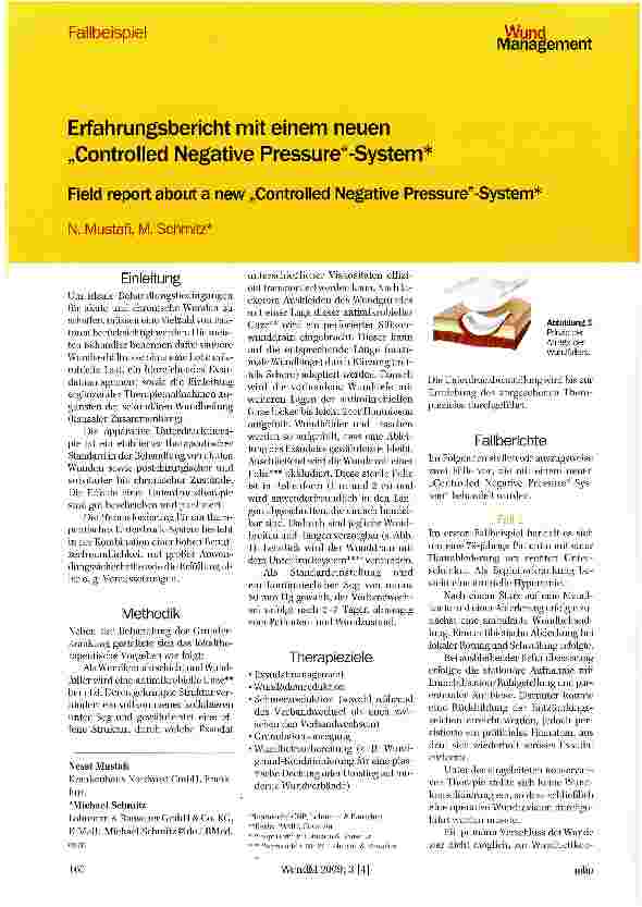 Vorschauseite 1: Erfahrungsbericht mit einem neuen „Controller! Negative Pressure-System