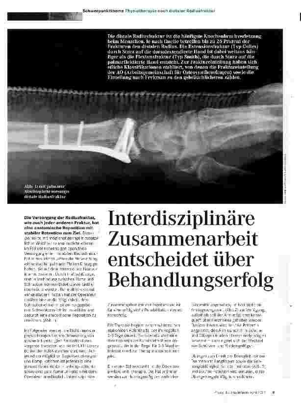 Vorschauseite 1: Interdisziplinäre Zusammenarbeit entscheidet über Behandlungserfolg