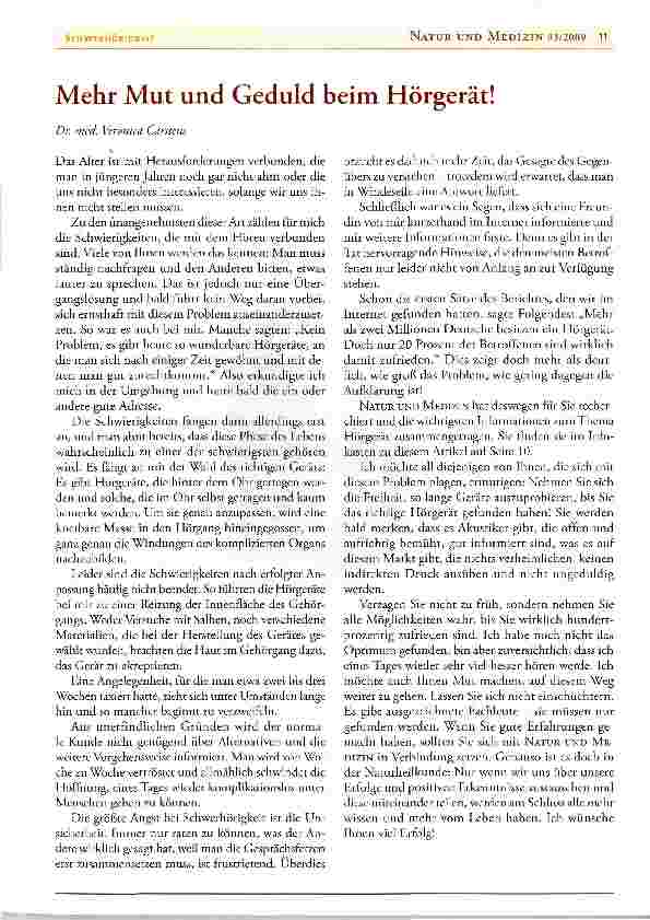 Vorschauseite 1: Mehr Mut und Geduld beim Hörgerät!