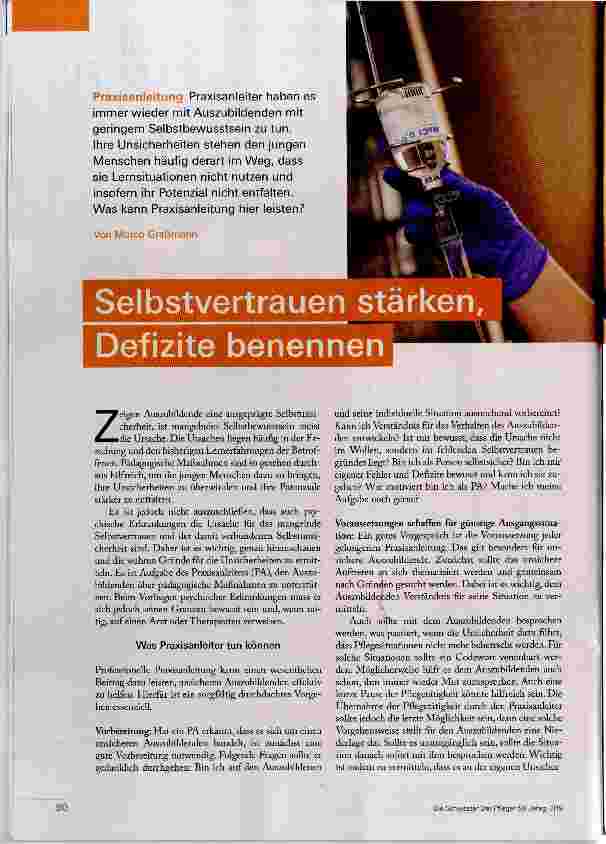 Vorschauseite 1: Selbstvertrauen stärken, Defizite benennen