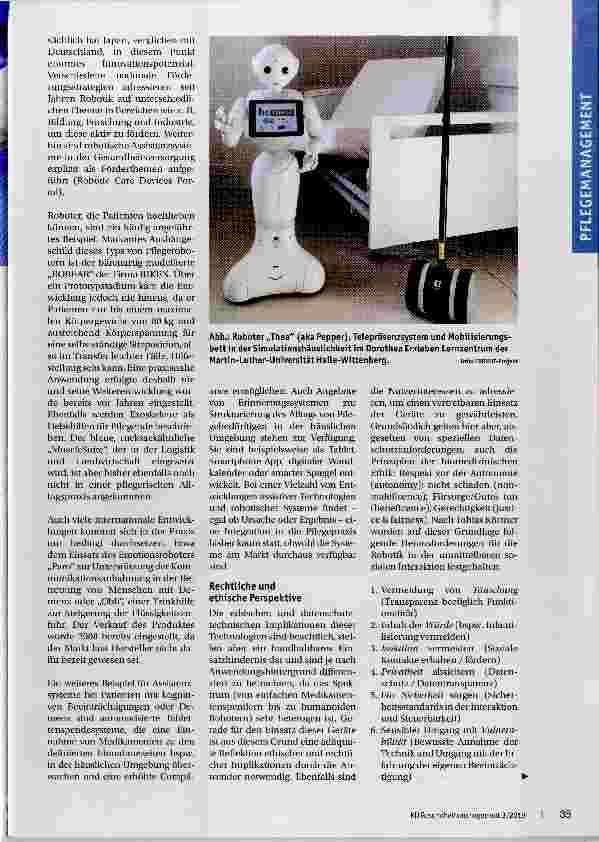 Vorschauseite 2: Assistive Technologien und Robotik in der Pflege