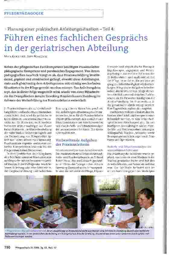 Vorschauseite 1: Führen eines fachlichen Gesprächs in der geriatrischen Abteilung