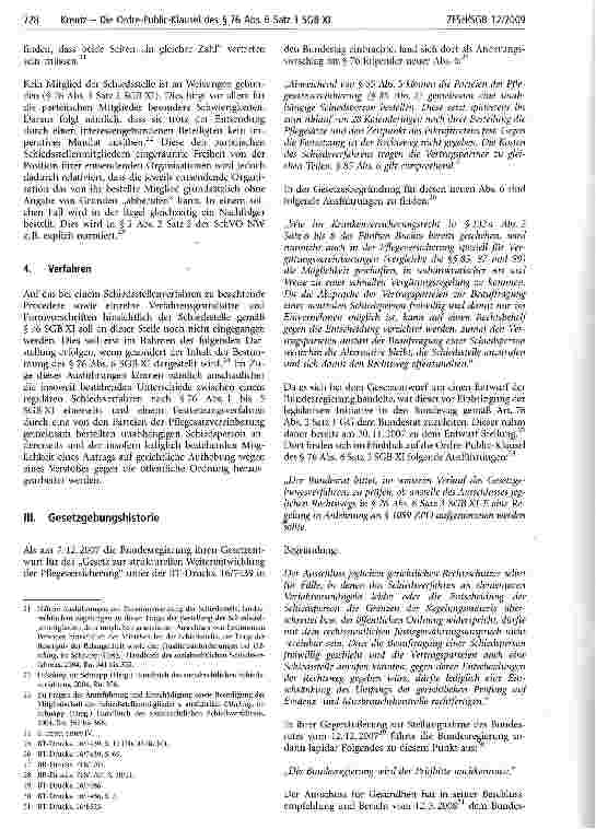Vorschauseite 3: Die Ordre-Public-Klausel des § 76 Abs. 6 Satz 3 SGB XI
