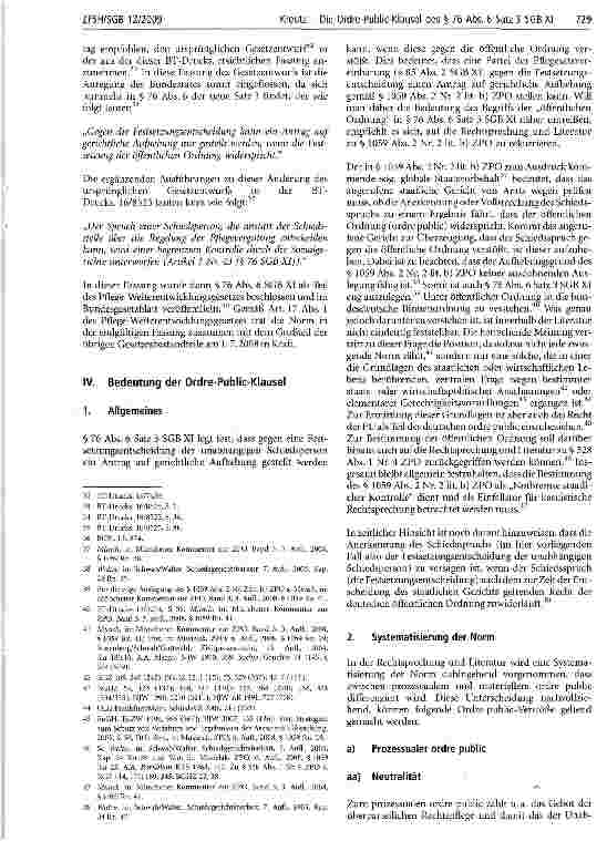 Vorschauseite 4: Die Ordre-Public-Klausel des § 76 Abs. 6 Satz 3 SGB XI