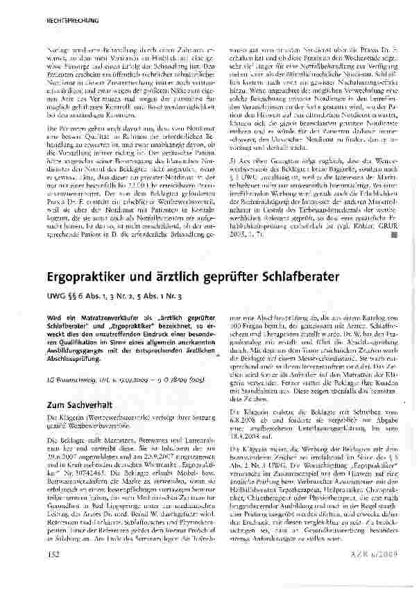 Vorschauseite 1: Ergopraktiker und ärztlich geprüfter Schlafberater