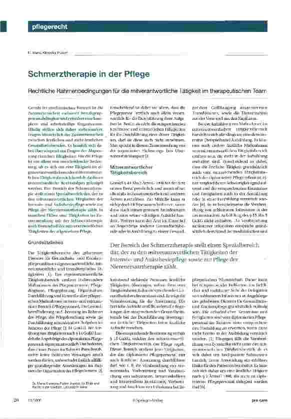 Vorschauseite 1: Schmerztherapie in der Pflege