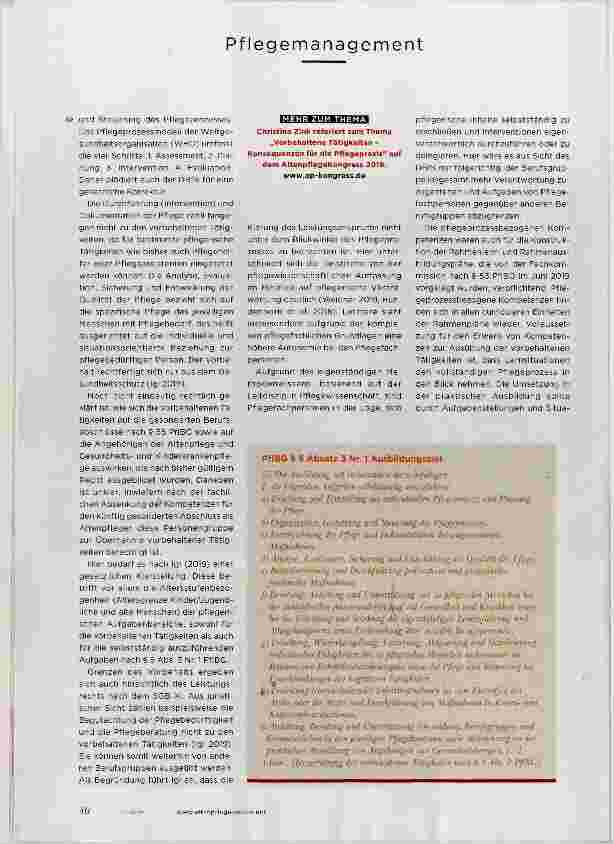 Vorschauseite 3: Allein der Pflege VORBEHALTEN