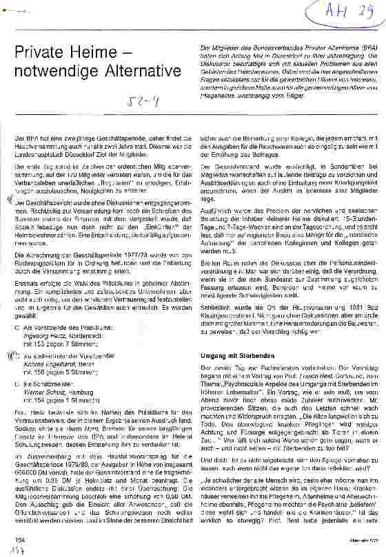 Vorschauseite 1: Private Heime - notwendige Alternative