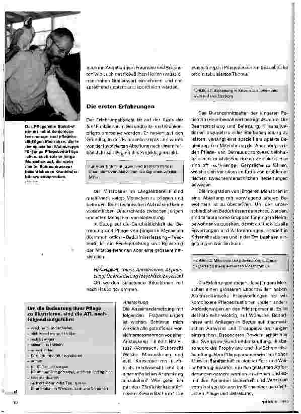 Vorschauseite 3: Im Pflegeheim Steinhof leben auch junge Menschen Stationäre Betreuung und Pflege von jüngeren Menschen im Heim