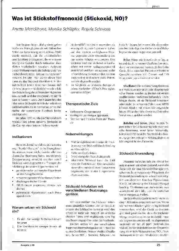 Vorschauseite 1: Was ist Stickstoffmonoxid (Stickoxid, NO)?