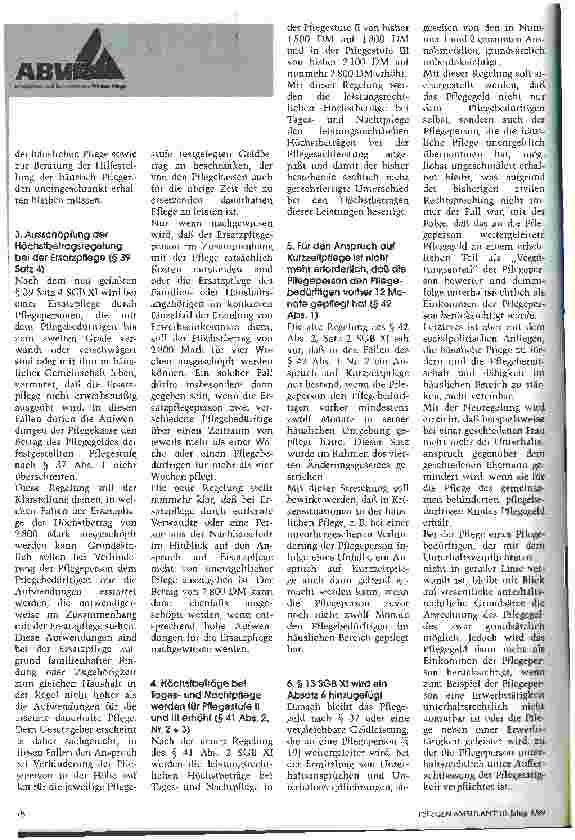 Vorschauseite 2: Das Vierte SGB XI-Änderungsgesetz ist in Kraft getreten