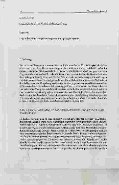 Vorschauseite 2: Paradigmenwechsel zur Widerspruchsregelung?