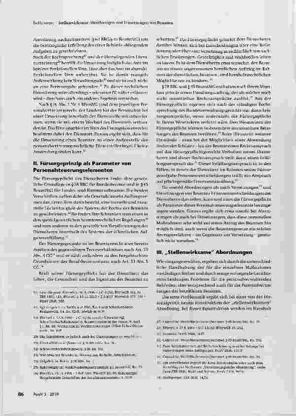 Vorschauseite 3: Stellenwirksame Abordnungen und Umsetzungen von Beamten