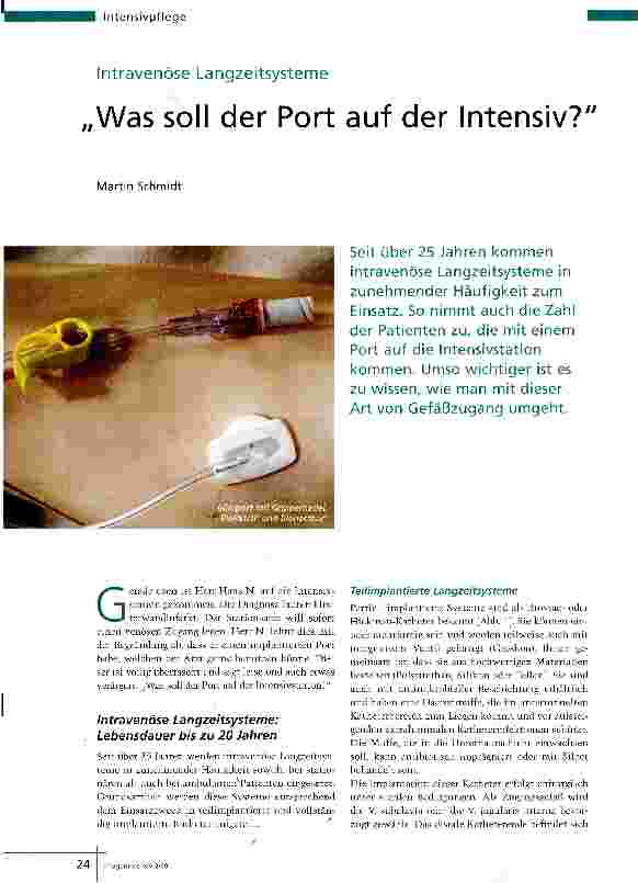 Vorschauseite 1: Was soll der Port auf der Intensiv?