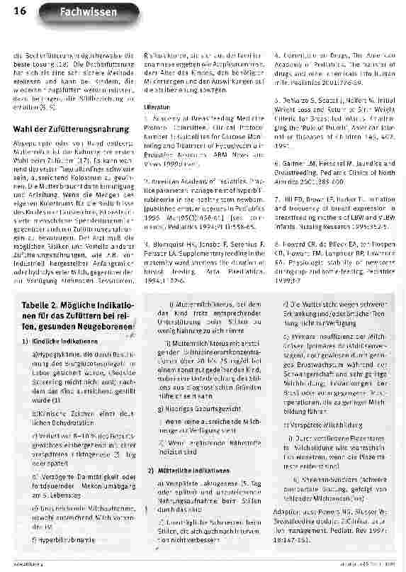 Vorschauseite 3: Richtlinien für das Zufüttern von gesunden, reifen Neugeborenen im Krankenhaus