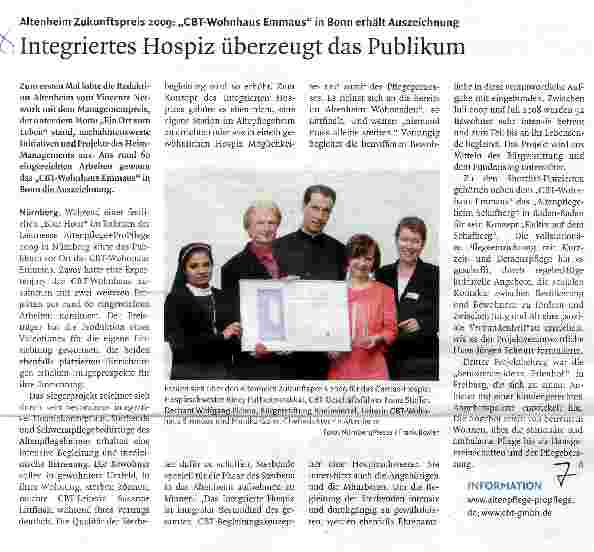 Vorschauseite 1: Integriertes Hospiz überzeugt das Publikum