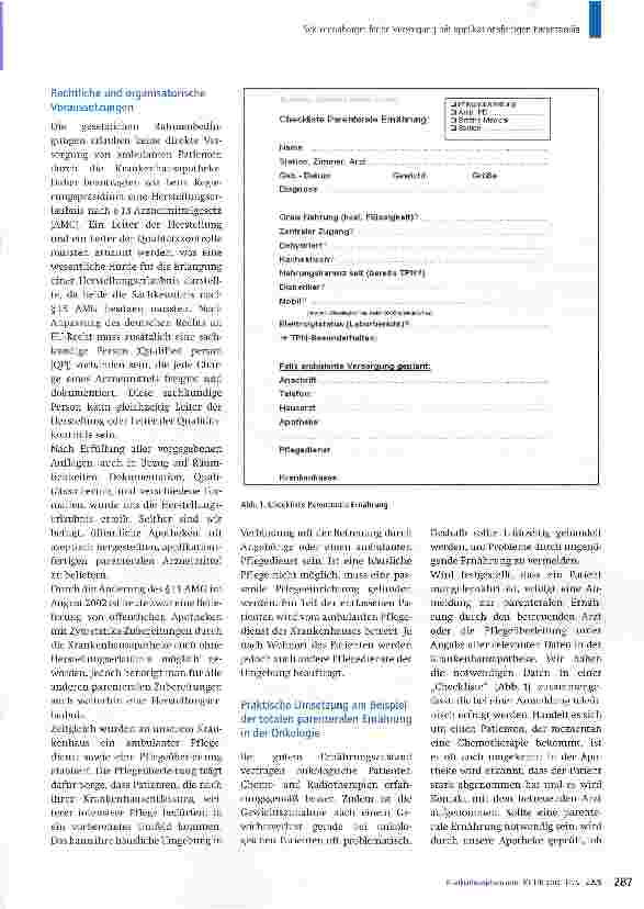 Vorschauseite 2: Sektorenübergreifende Versorgung von Patienten mit applikationsfertigen Parenteralia aus der Krankenhausapotheke