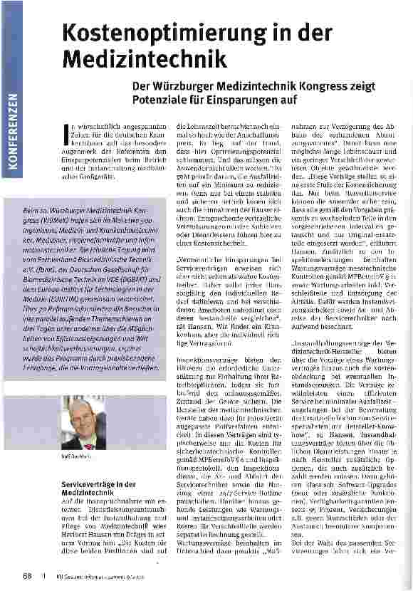 Vorschauseite 1: Kostenoptimierung in der Medizintechnik