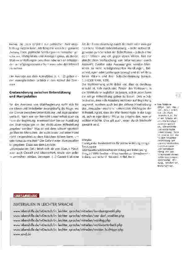 Vorschauseite 3: Demokratie aktivMenschen mit Behinderung wählen den Bundestag