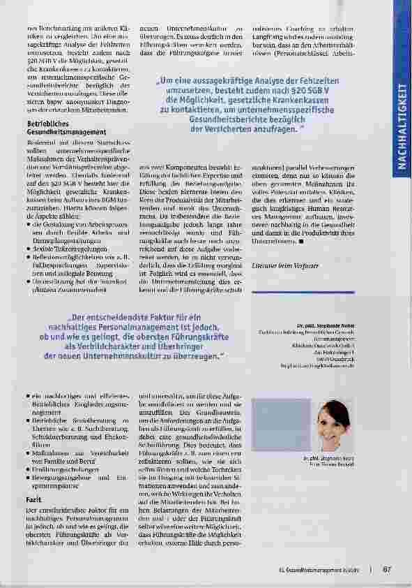 Vorschauseite 3: Gesundes Unternehmen Gesunde Mitarbeitende?