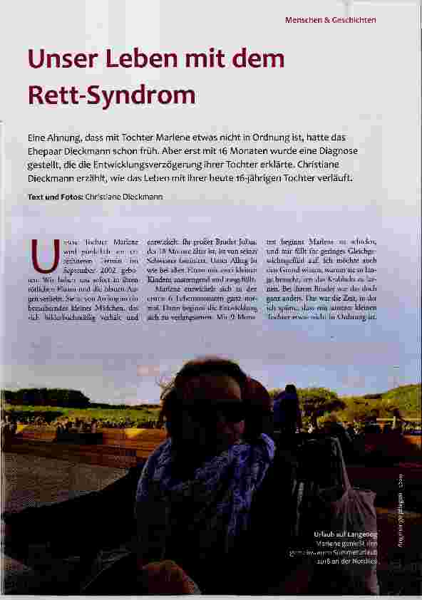 Vorschauseite 1: Unser Leben mit dem Rett-Syndrom