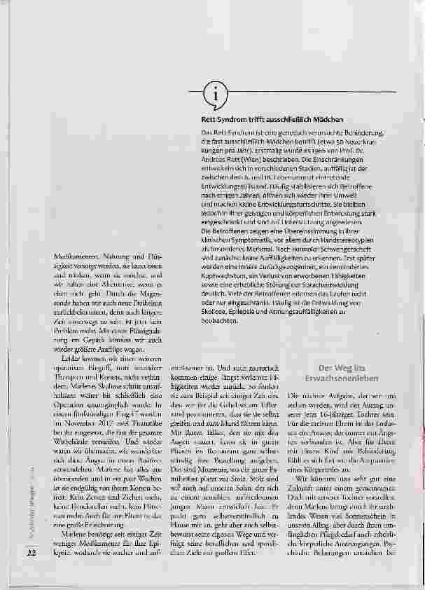 Vorschauseite 4: Unser Leben mit dem Rett-Syndrom