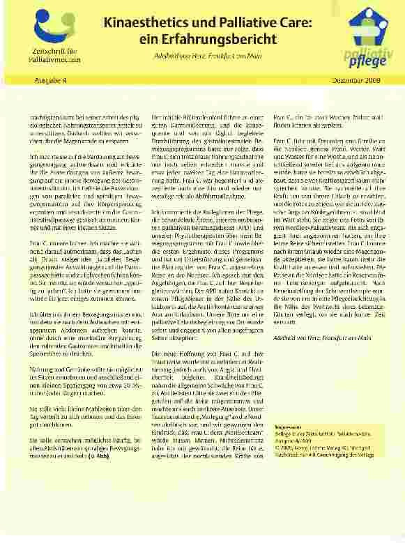 Vorschauseite 2: Kinaesthetics und Palliative Care: ein Erfahrungsbericht