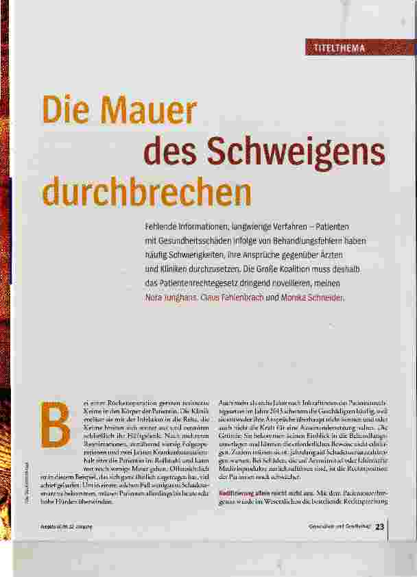 Vorschauseite 1: Die Mauer des Schweigens durchbrechen